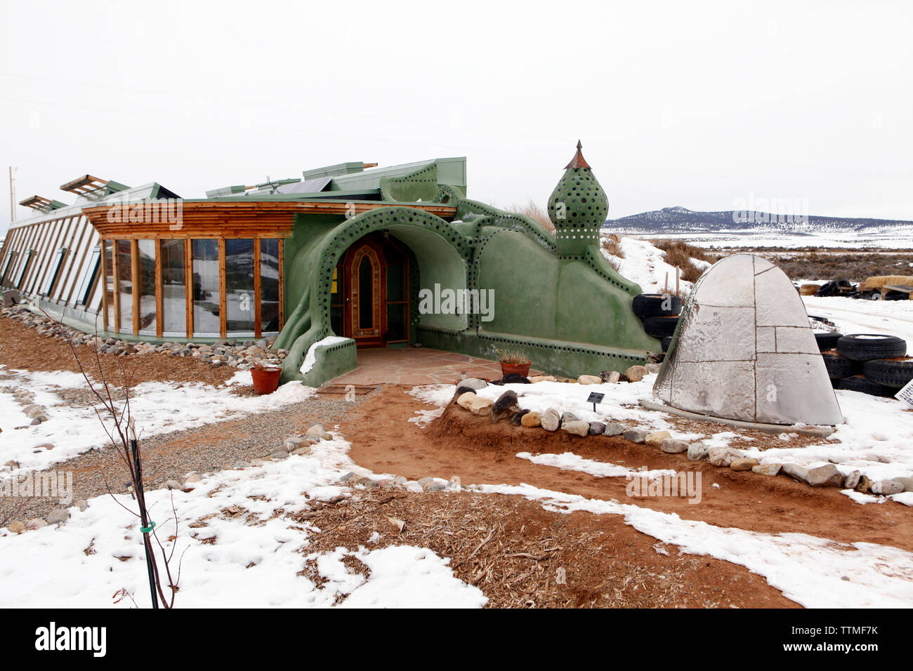 USA; New Mexico; Taos; Earthships community 13 miles West of Taos on