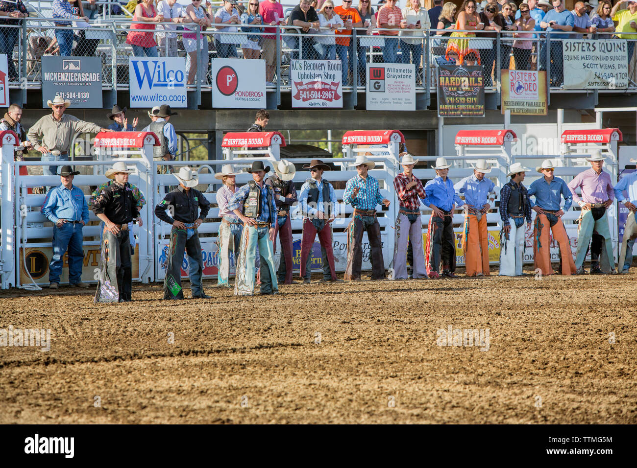USA, Oregon, Sisters, Sisters Rodeo, during the opening ceremony for