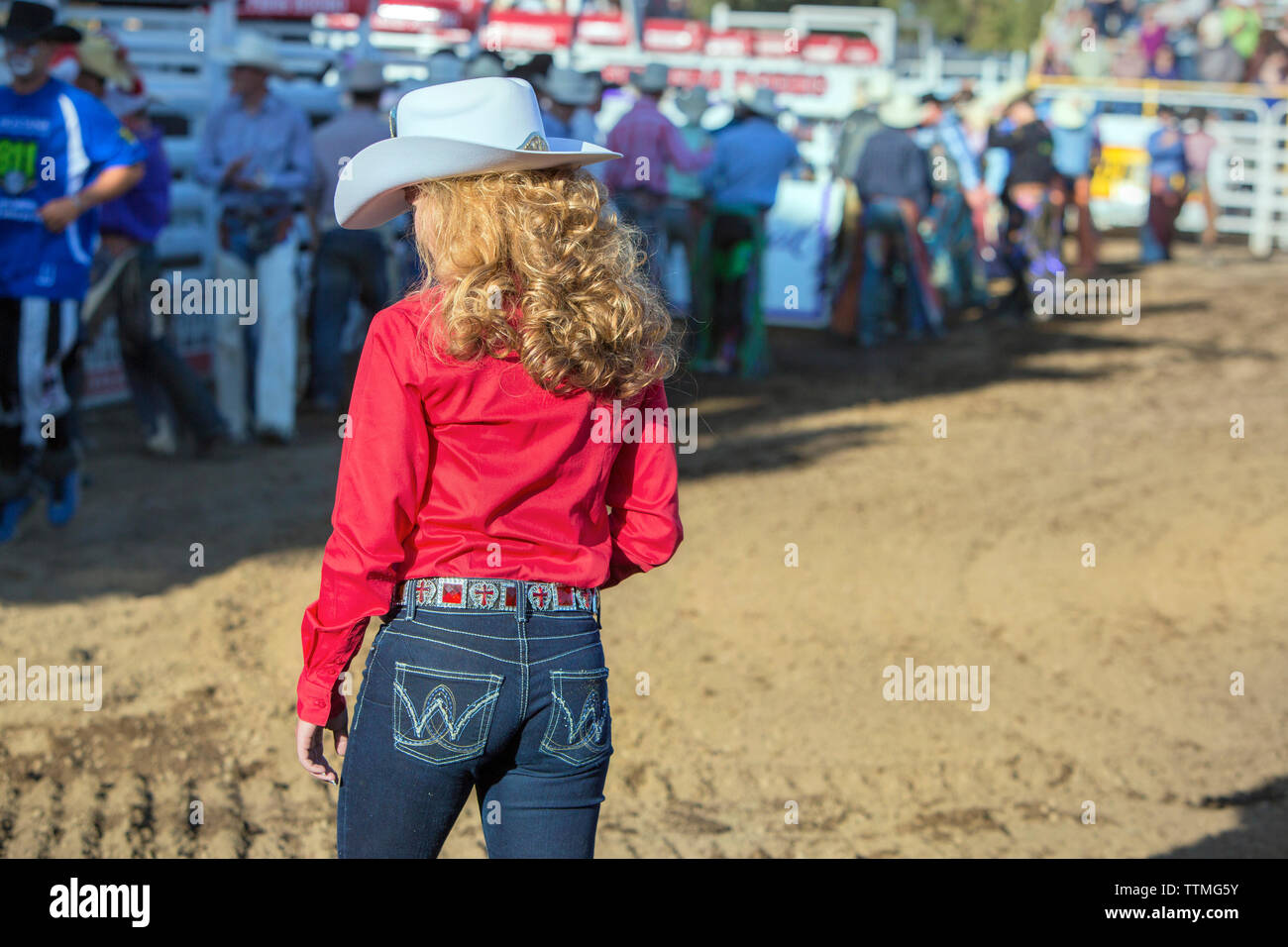 USA, Oregon, Sisters, Sisters Rodeo, during the opening ceremony for