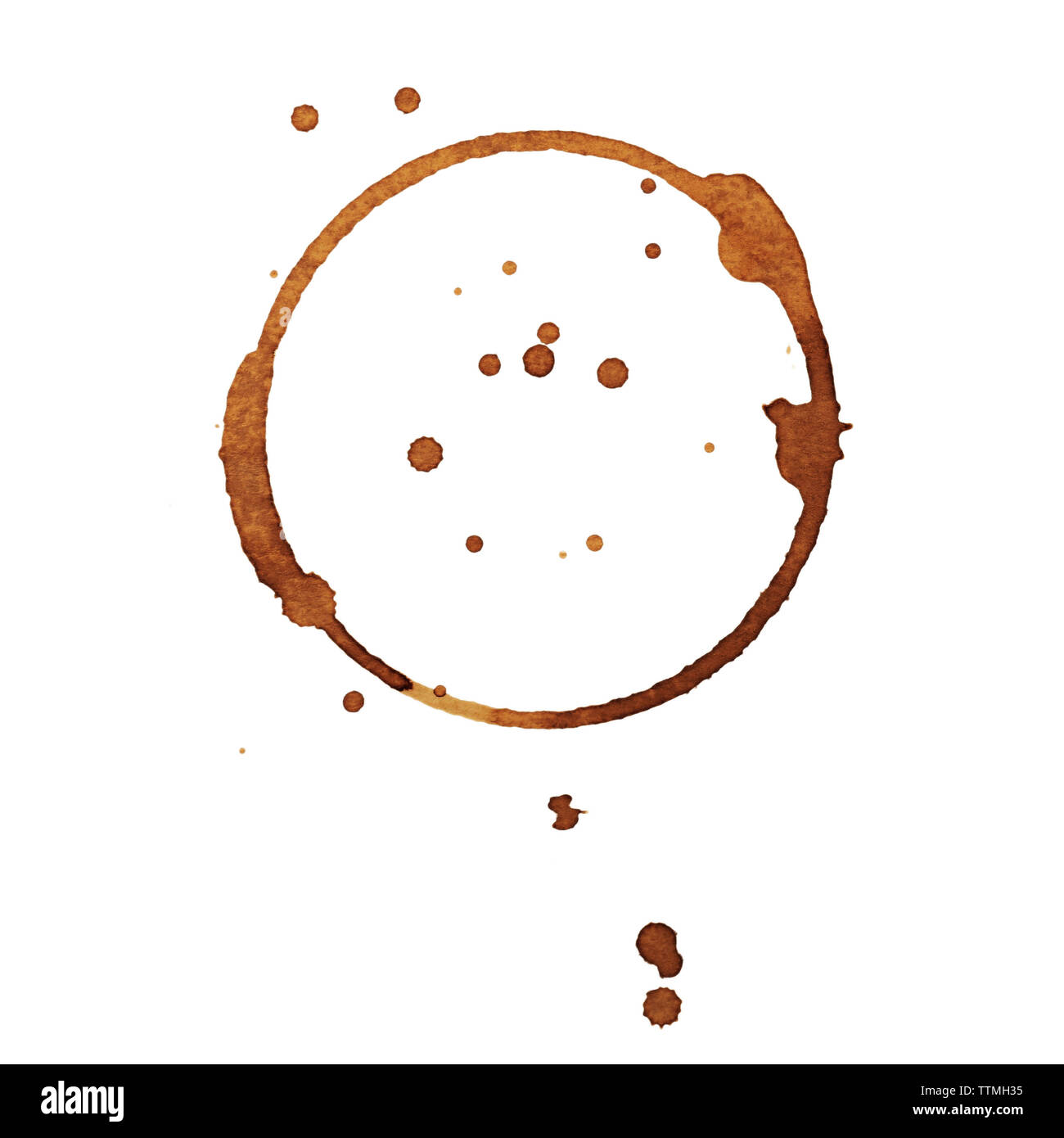 Coffee stain, isolated on white Stock Photo Alamy