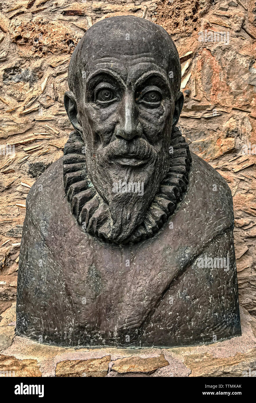 Greece Crete - Fodele El Greco museum Bust of El Greco Stock Photo