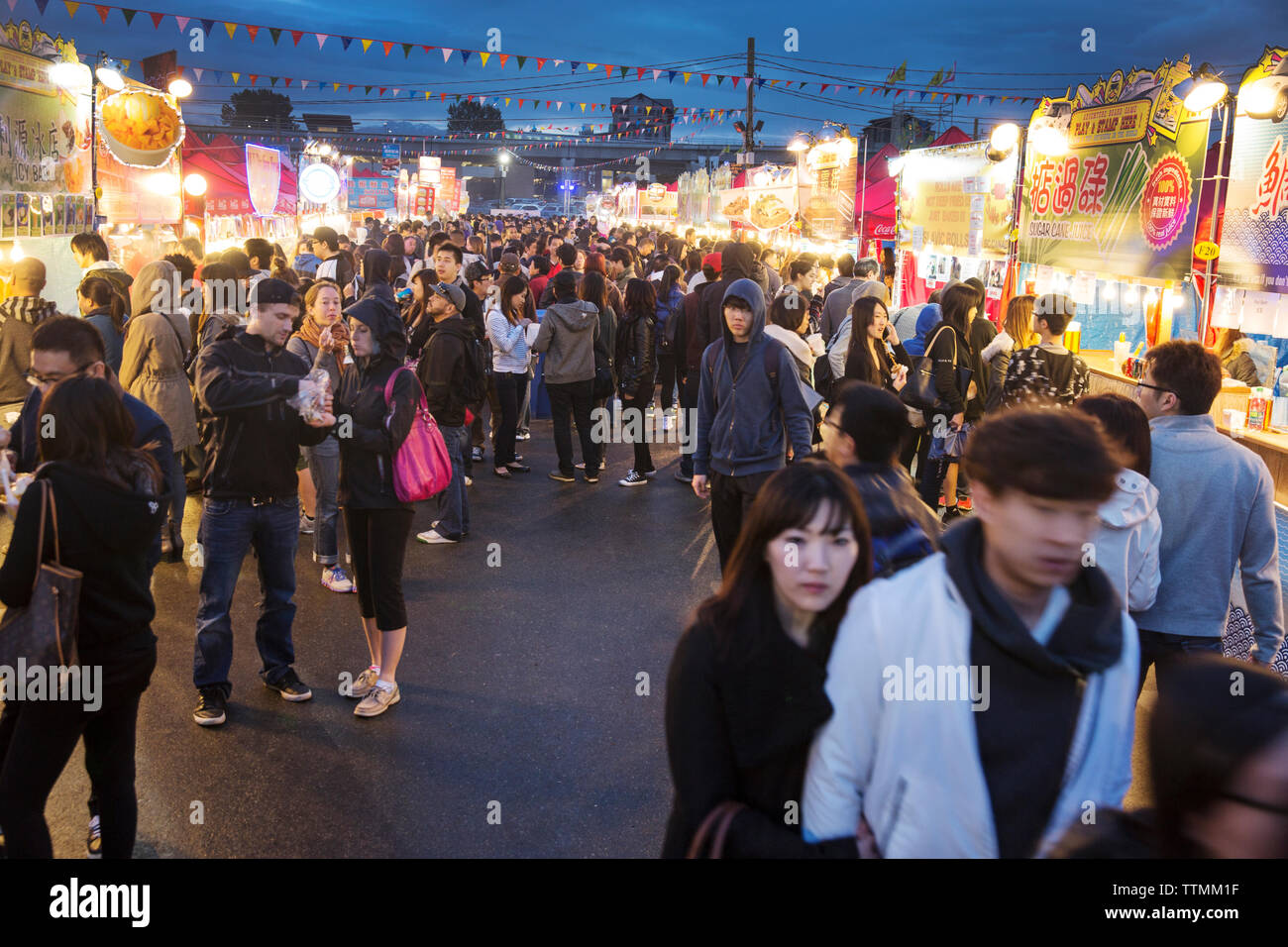 CANADA, Vancouver, British Columbia, view of the Asian Night Market at Magical Duck Island in Richmond Stock Photo