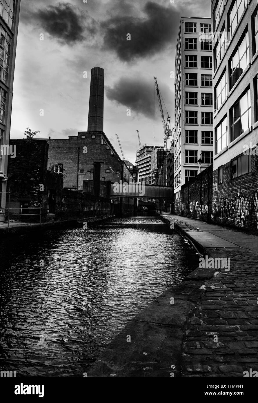 Gloomy, dark day in Manchester, UK Stock Photo