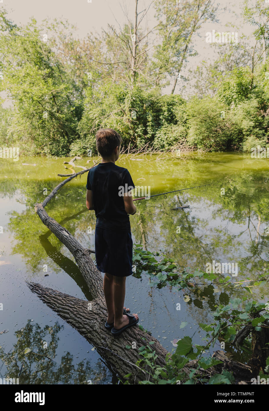 Boy fishing hi-res stock photography and images - Alamy