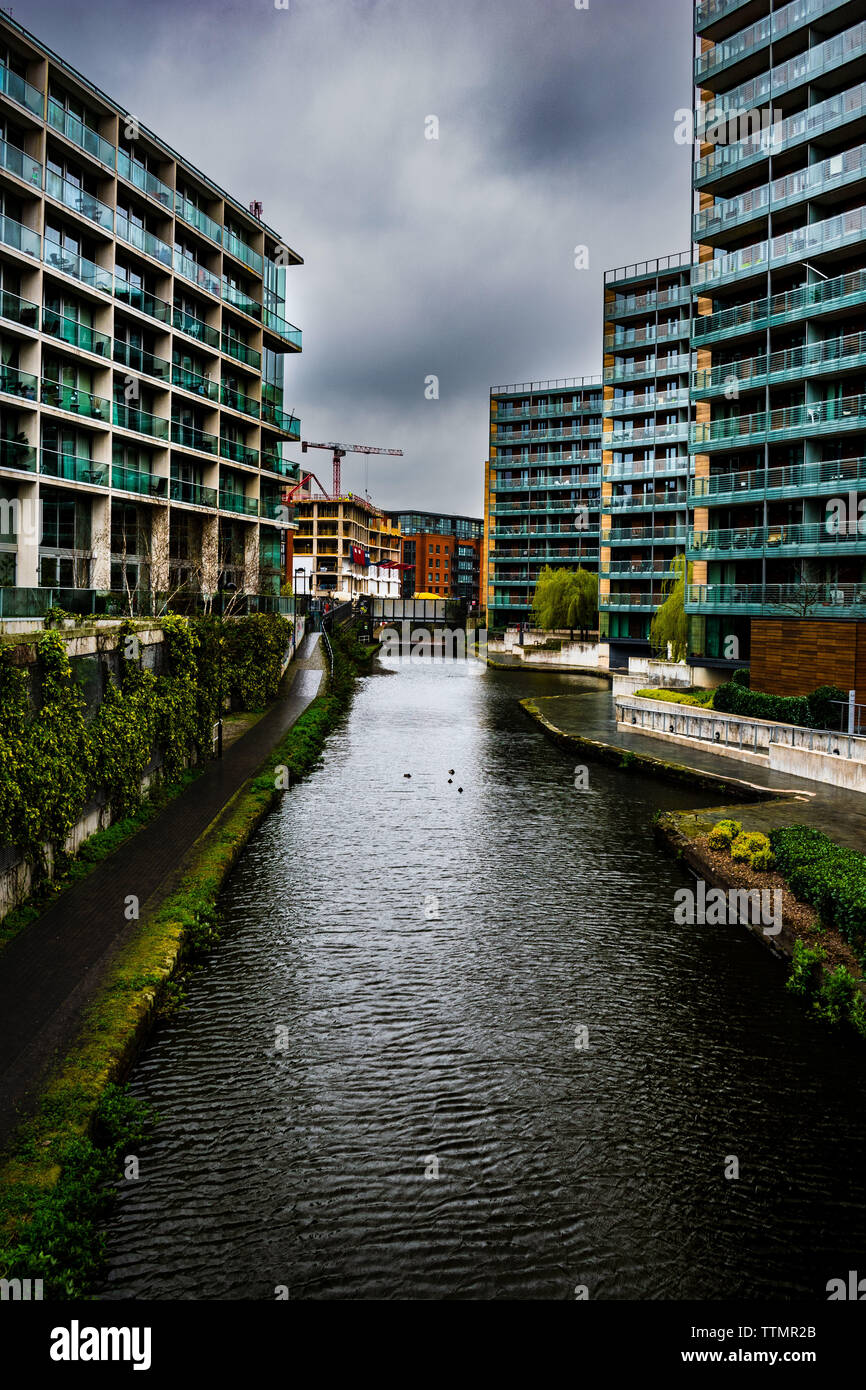 Gloomy, dark day in Manchester, UK Stock Photo