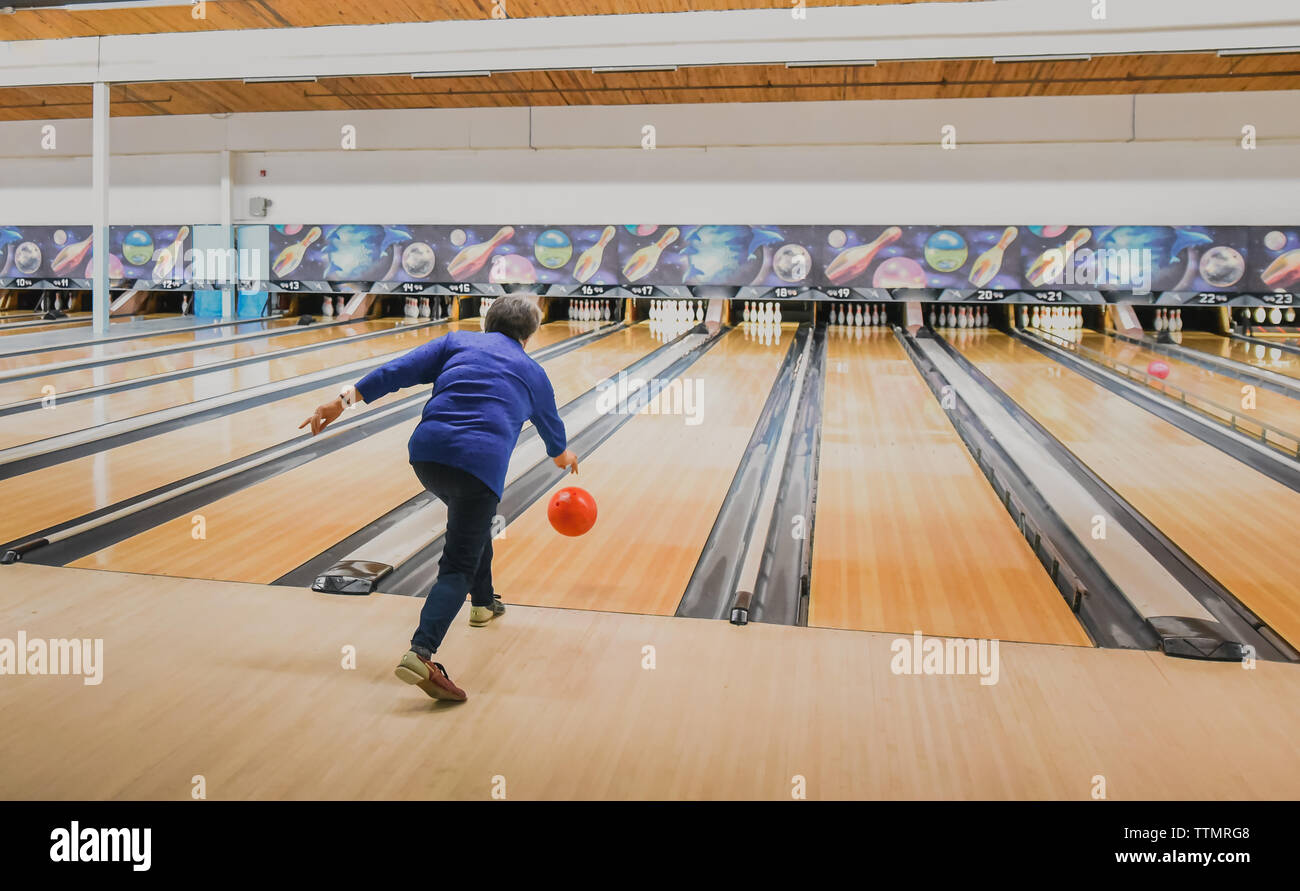 Bowling pin down hi-res stock photography and images