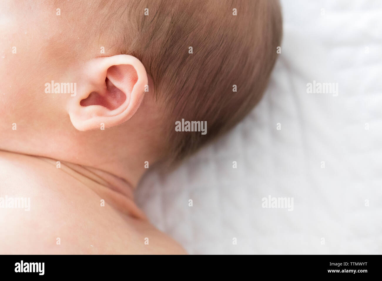 Close Up, Macro Newborn Ear and Side Profile Stock Photo Alamy