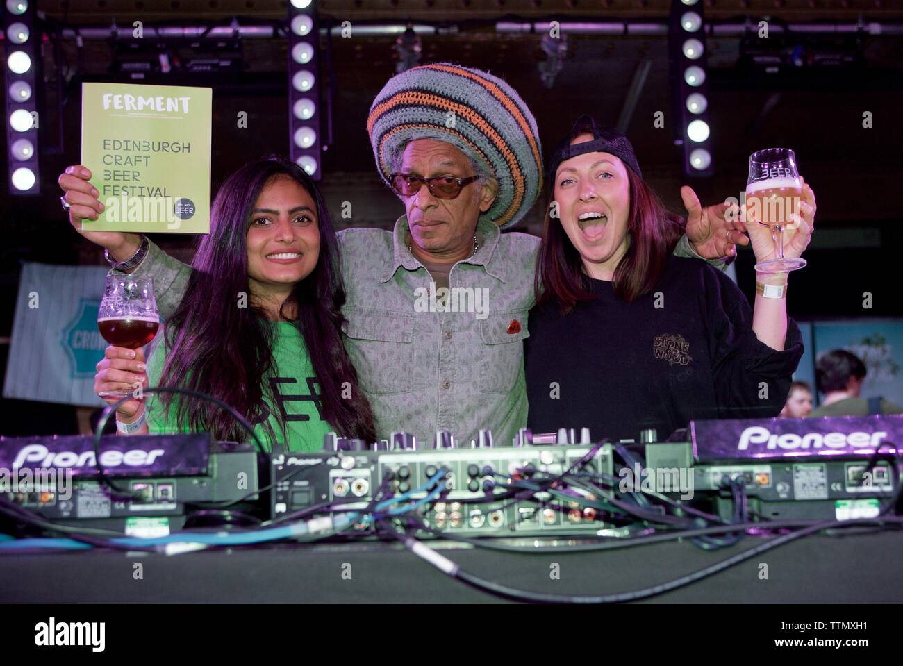 Edinburgh, UK, 25th May 2018: Don Letts, film director, DJ and musician, performing at Edinburgh Craft Beer Festival. Credit: Terry Murden, Alamy Stock Photo