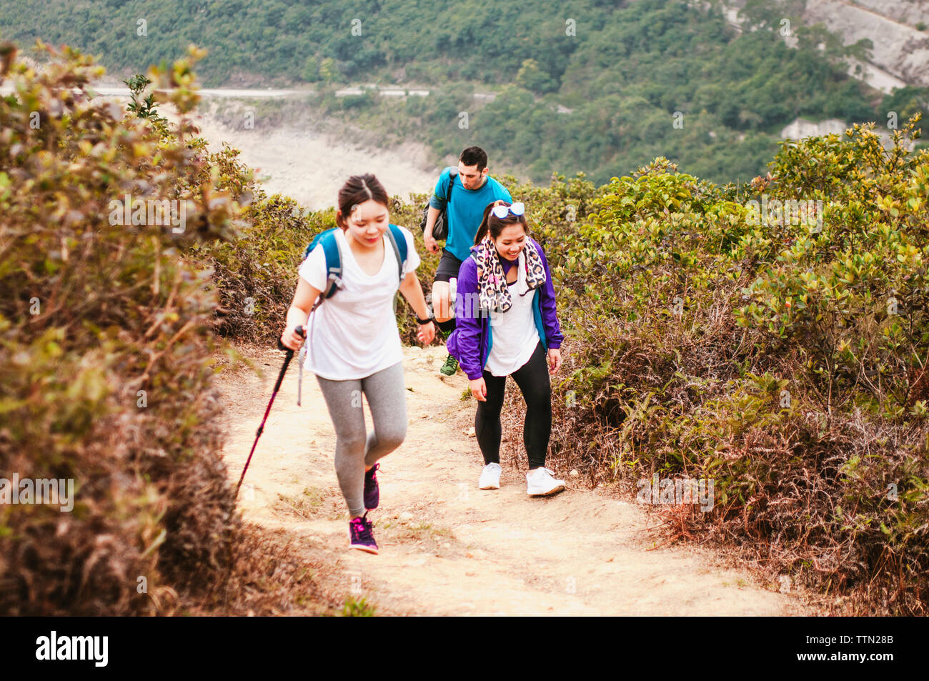 Indian friends hiking hi-res stock photography and images - Alamy