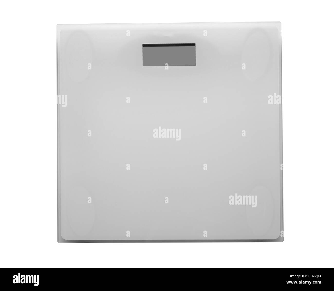 Bathroom scale on white background. Weight loss concept Stock Photo - Alamy