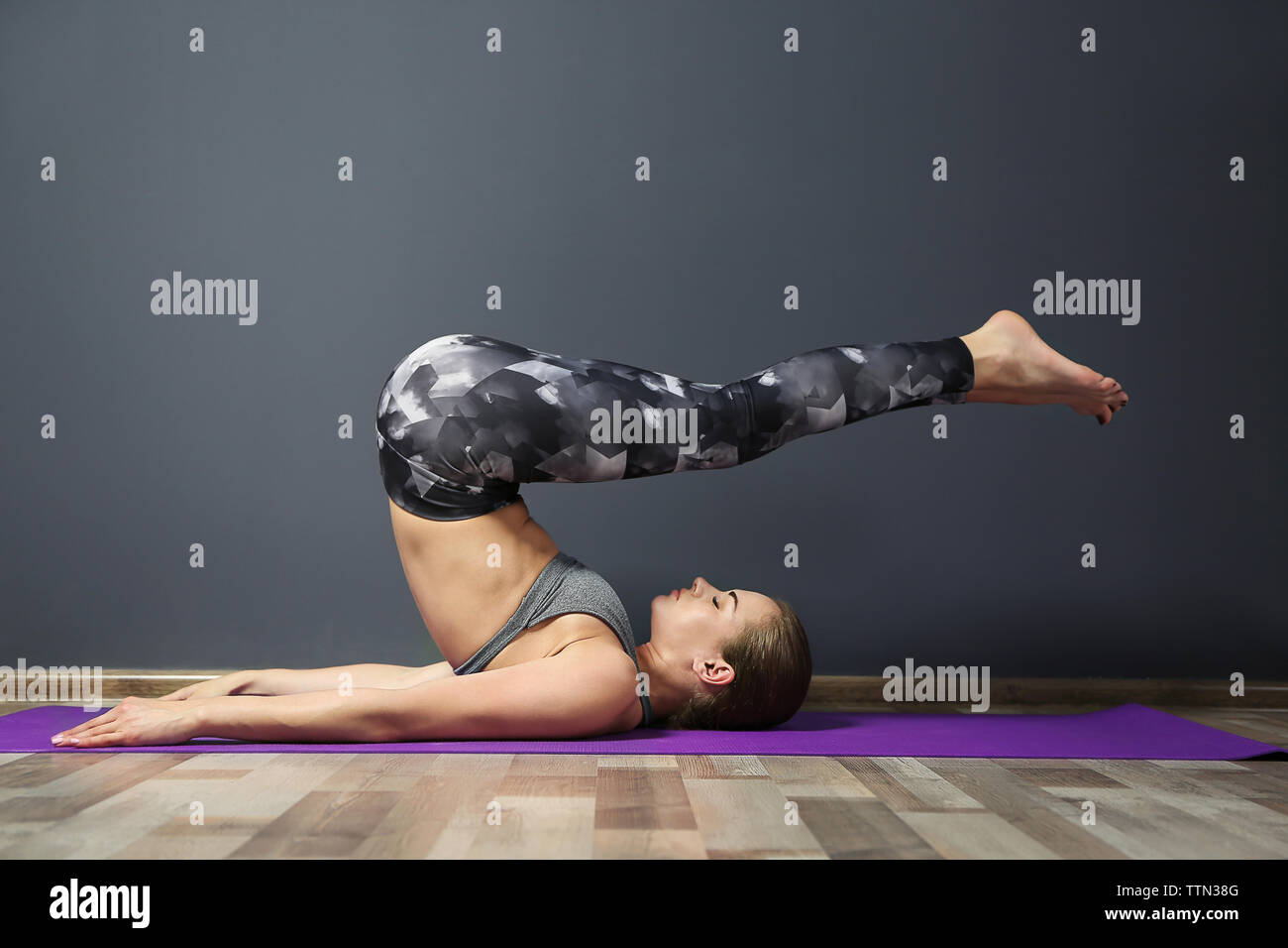 advanced yoga pose Stock Photo