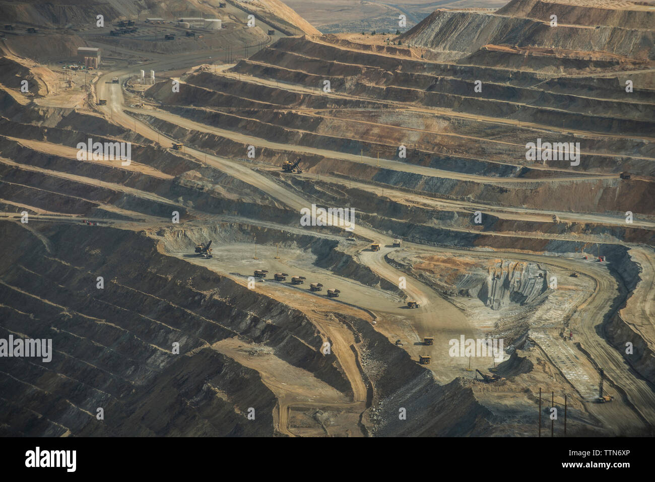 High angle scenic view of Bingham Canyon Stock Photo
