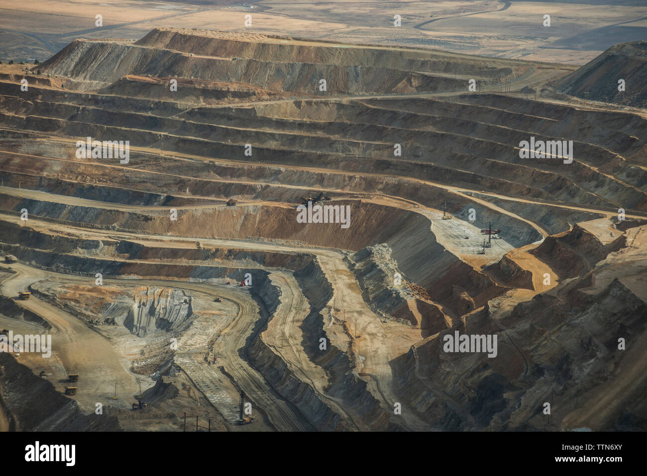 High angle view of mining at Bingham Canyon Stock Photo