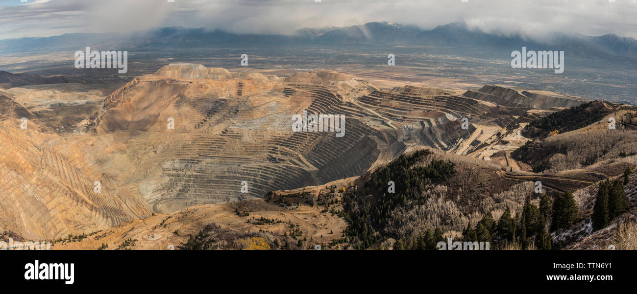 High angle view of Bingham Canyon mine Stock Photo