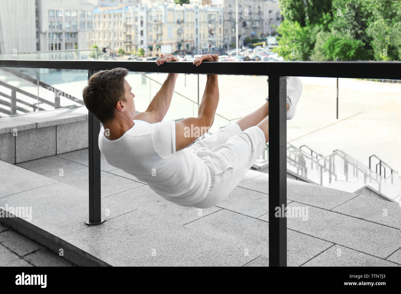 Handrail near stairs hi-res stock photography and images - Alamy