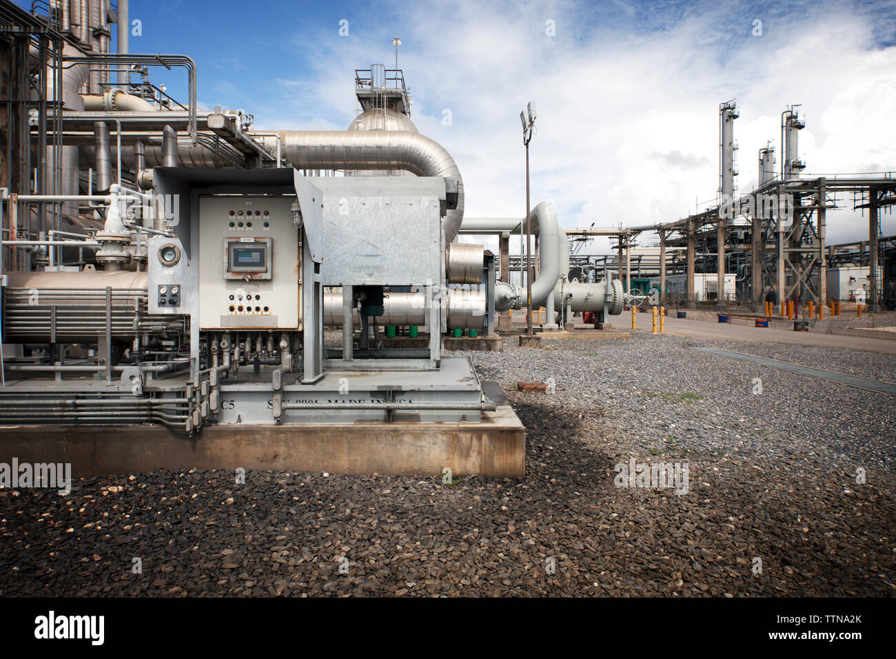 View of oil refinery Stock Photo - Alamy