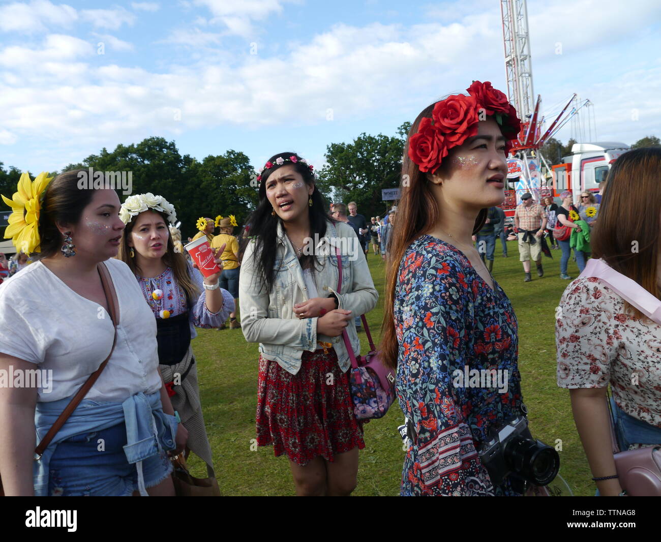 Newport, Isle of Wight - June 14th 2019: People milling around at the main stage event of the Isle of Wight Festival 2019. Credit: Katherine Da Silva Stock Photo