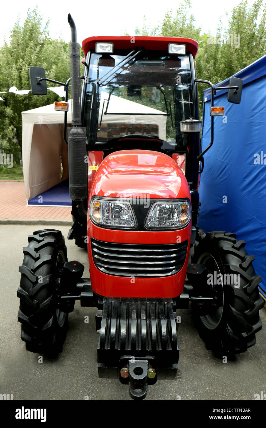 Heavy equipment on agricultural exhibition Stock Photo Alamy