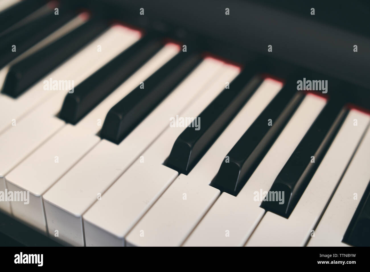 Piano keyboard close up Stock Photo