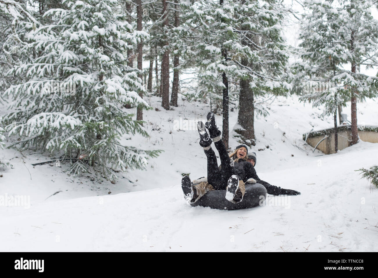 Couple enjoying during winter Stock Photo