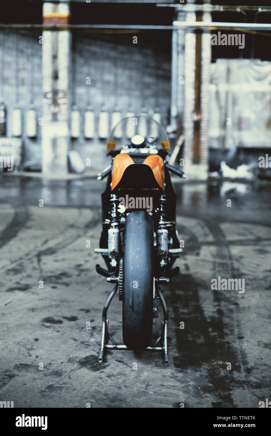 Motorcycle parked in parking lot Stock Photo Alamy
