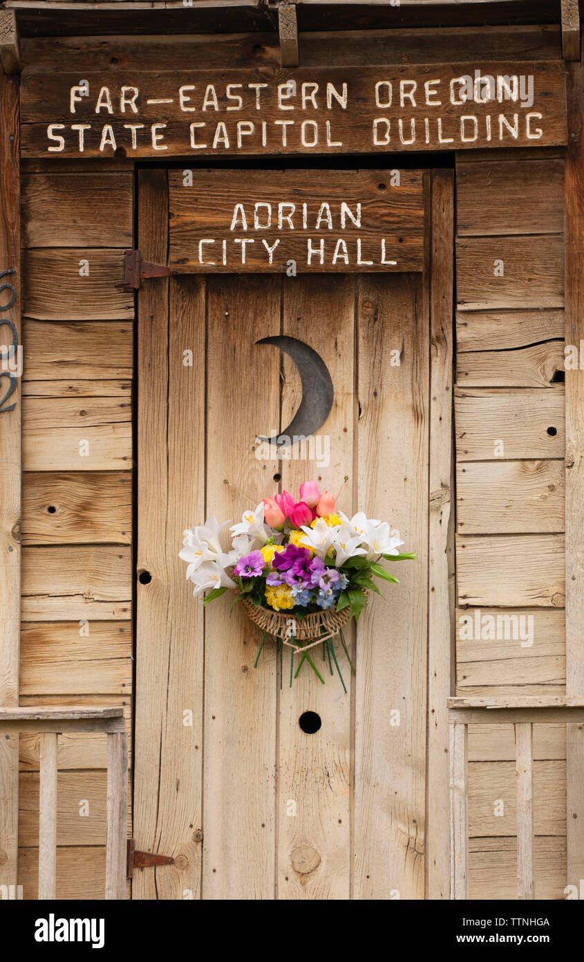State capitol outhouse, Adrian, Oregon Stock Photo Alamy