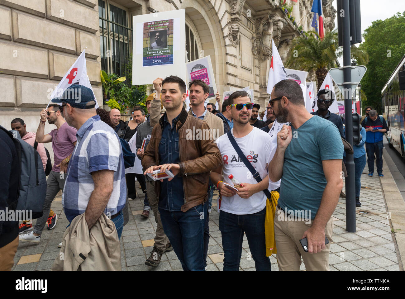 Tours, FRANCE, AIDES NGO, AIDS HIV Activists Protesting for World Funds ...