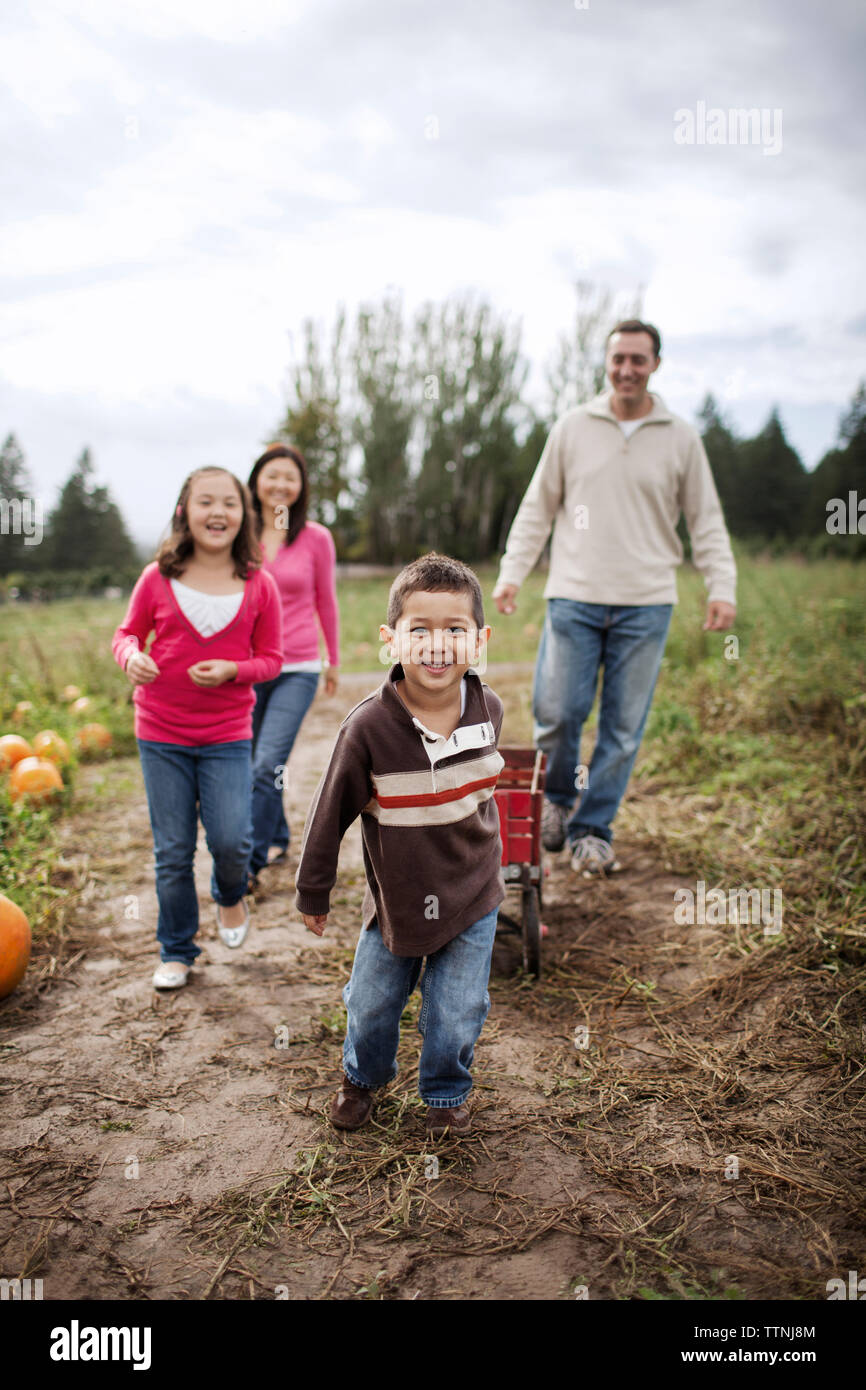 Boy pulling wagon hi-res stock photography and images - Alamy