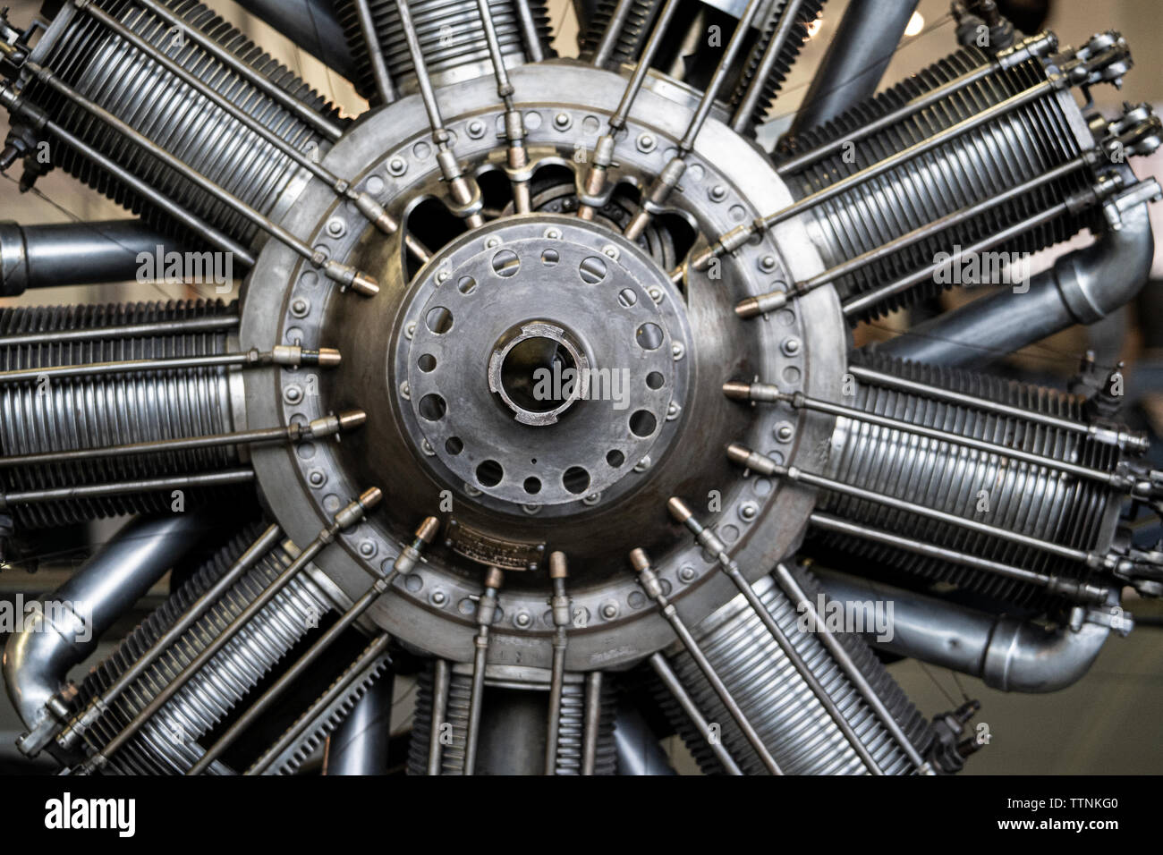 Close-up of a radial engine of a vintage aircraft Stock Photo - Alamy