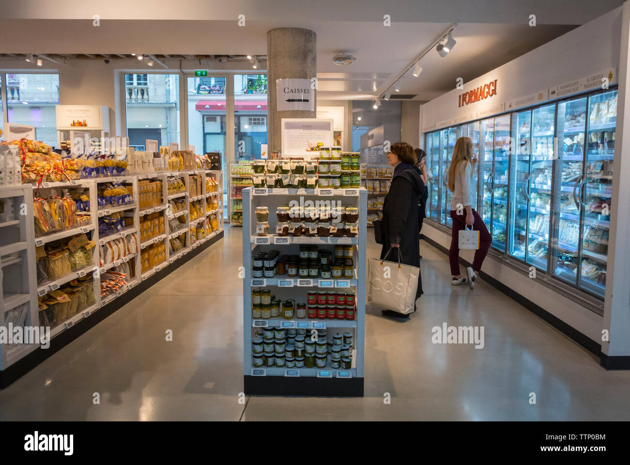 Paris, FRANCE, People inside Shopping, Store in the Marais, Eataly Grocery Store Stock Photo Alamy