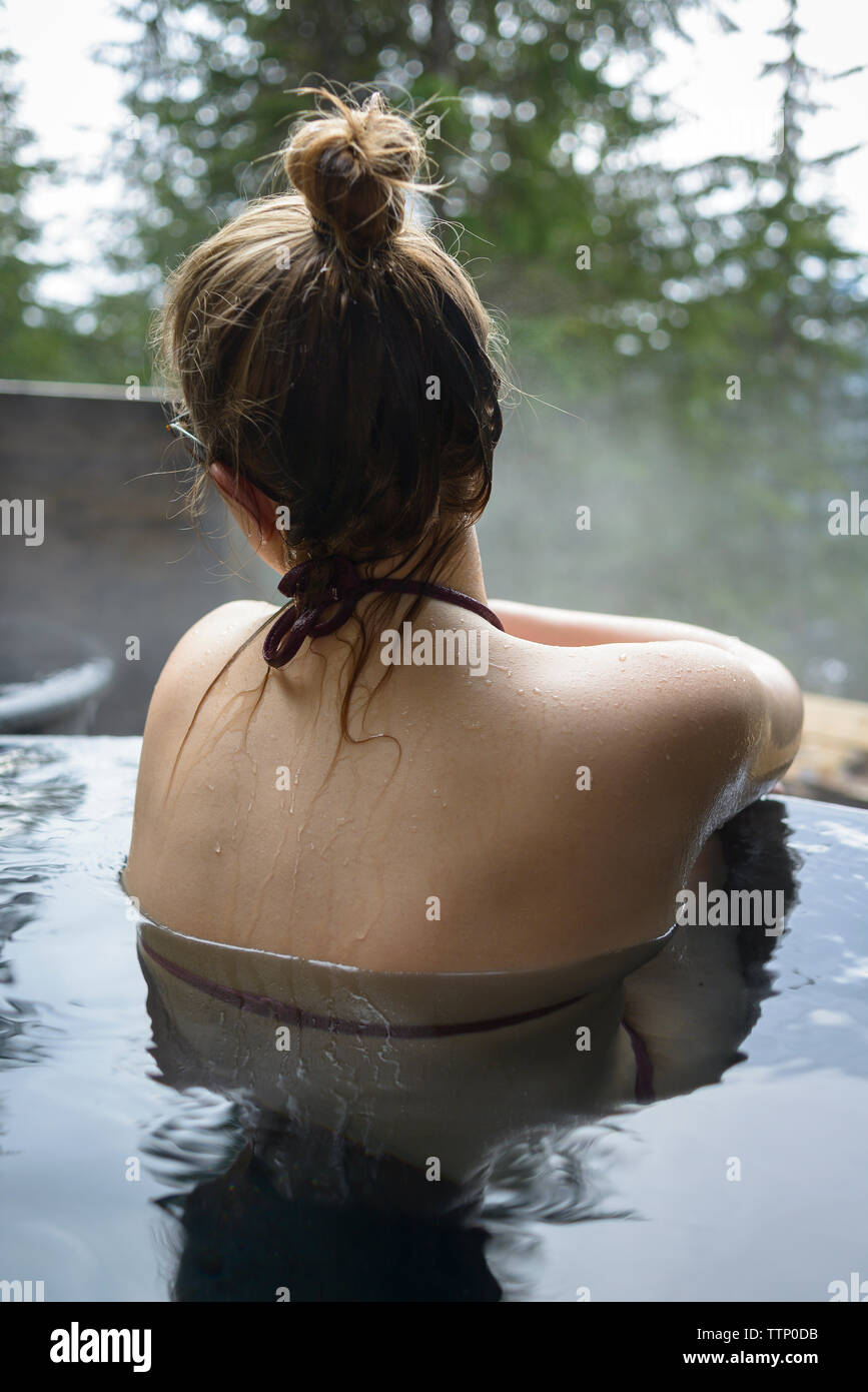 Woman relaxing bath hot hi-res stock photography and images