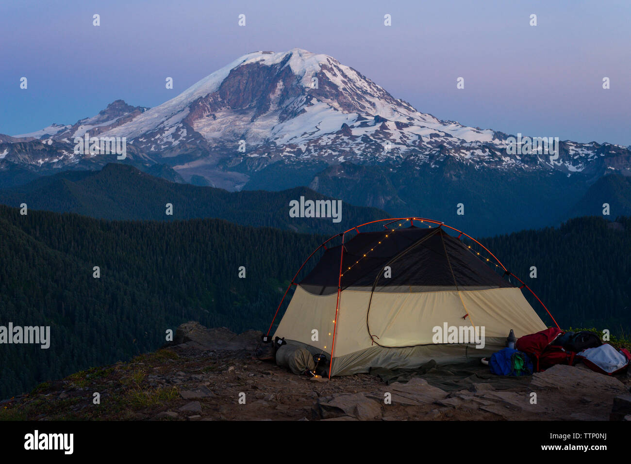 Beautiful mountain view green tent hi-res stock photography and images ...