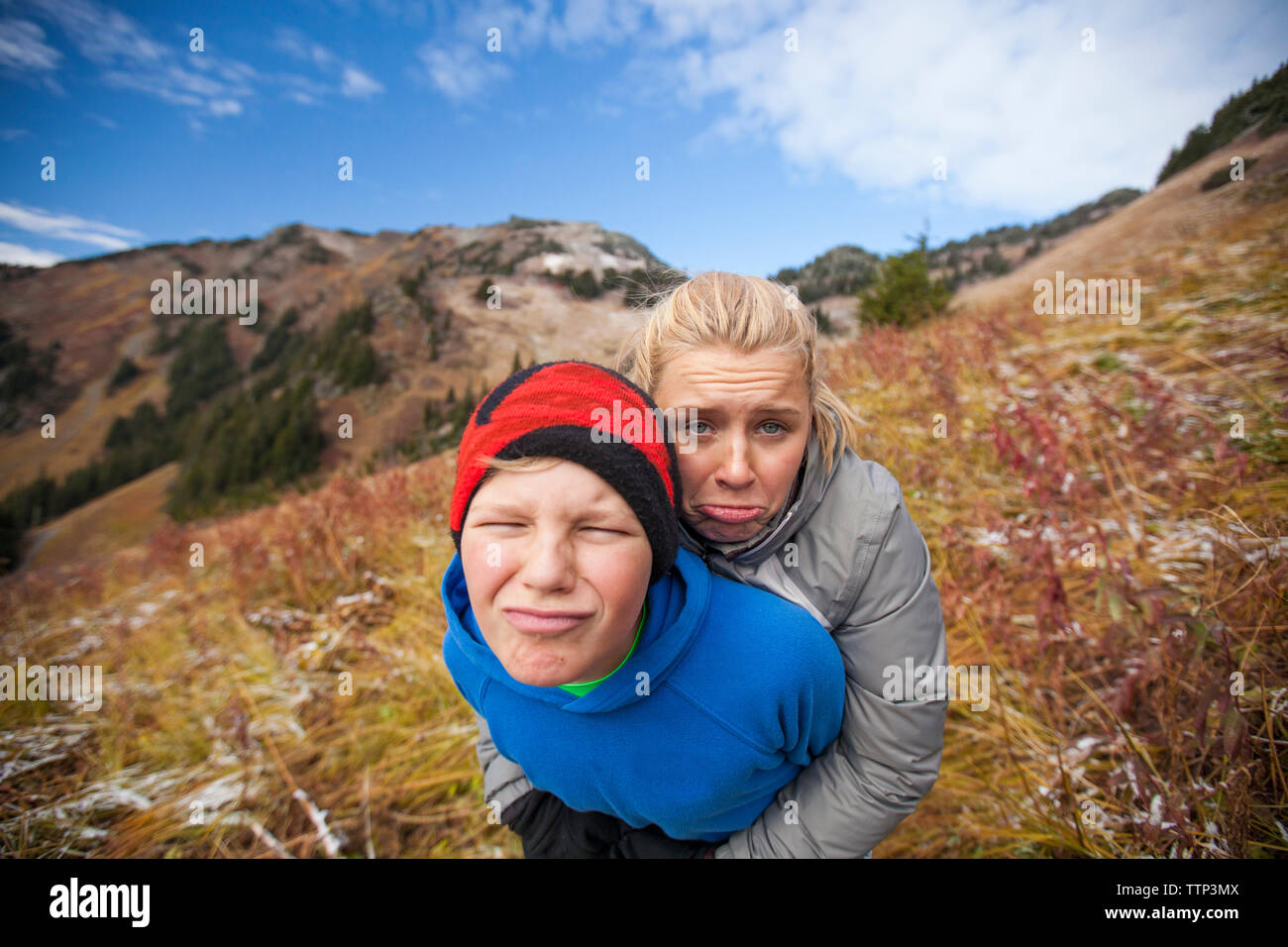 Hiking Cheam Peak Stock Photo