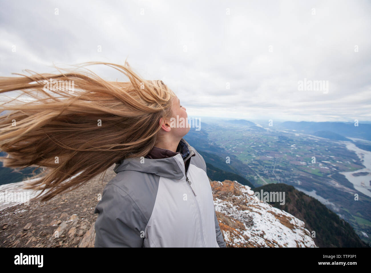 Hiking Cheam Peak Stock Photo