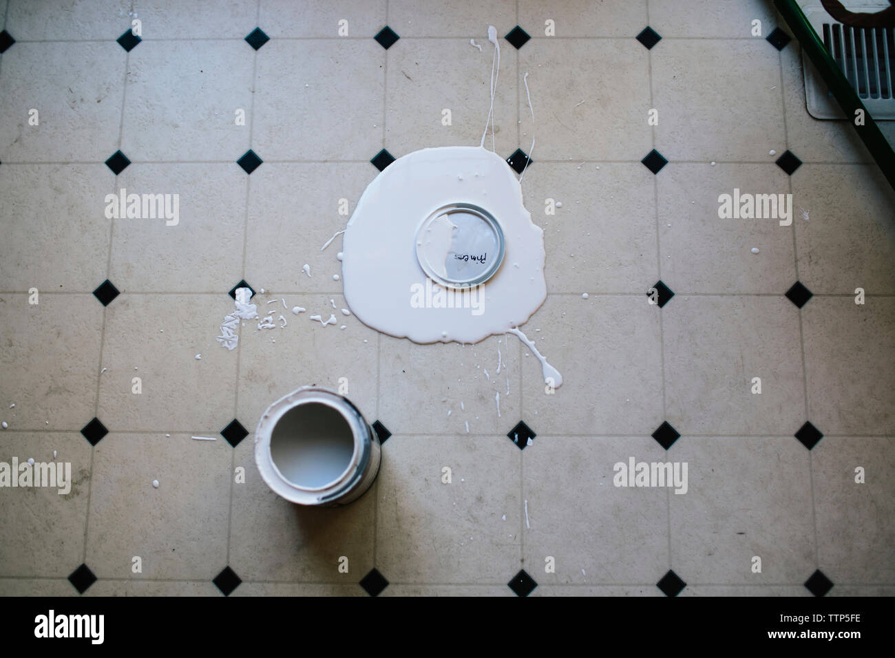 Spilled paint can hires stock photography