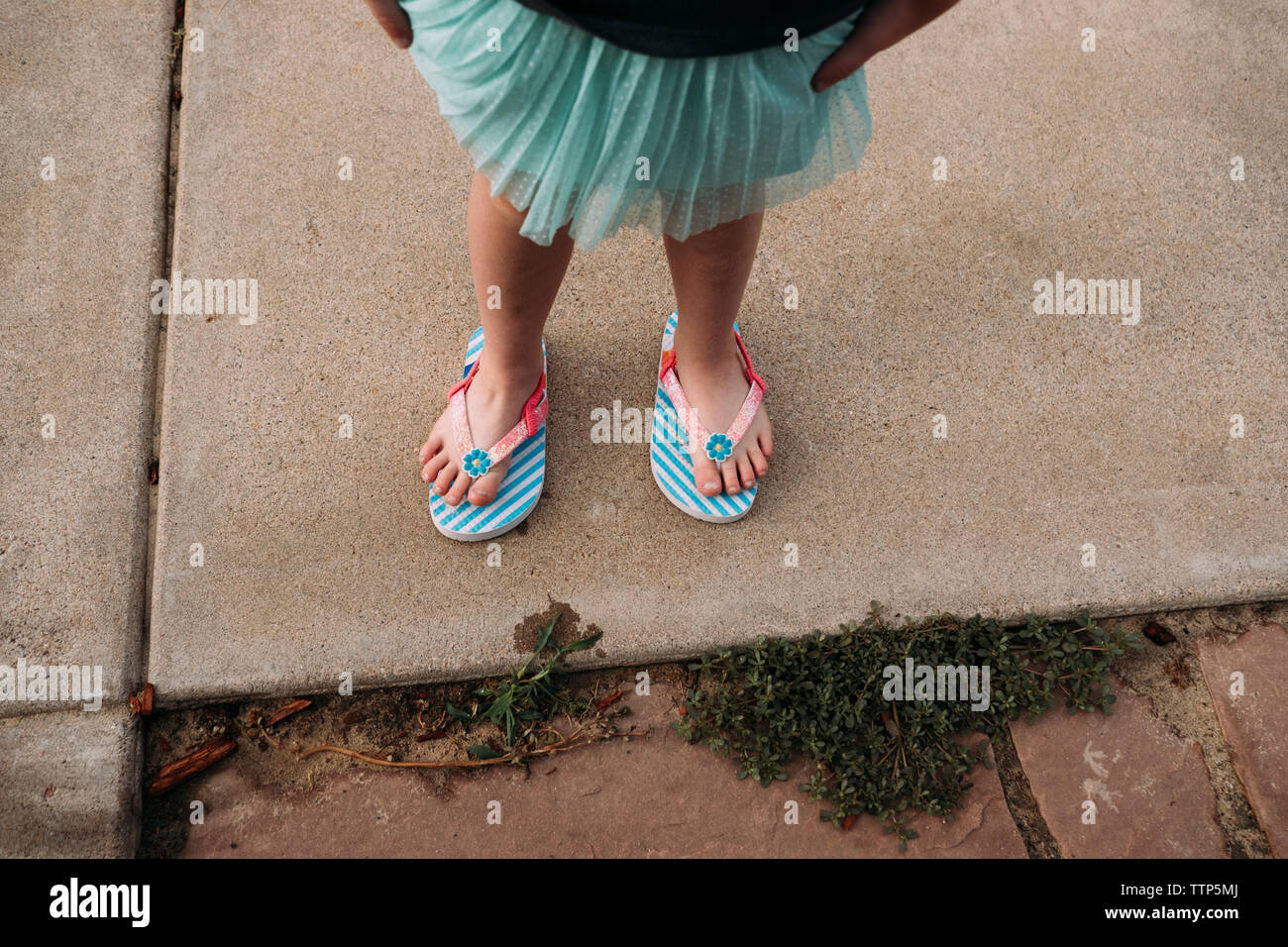 girl with flip flops