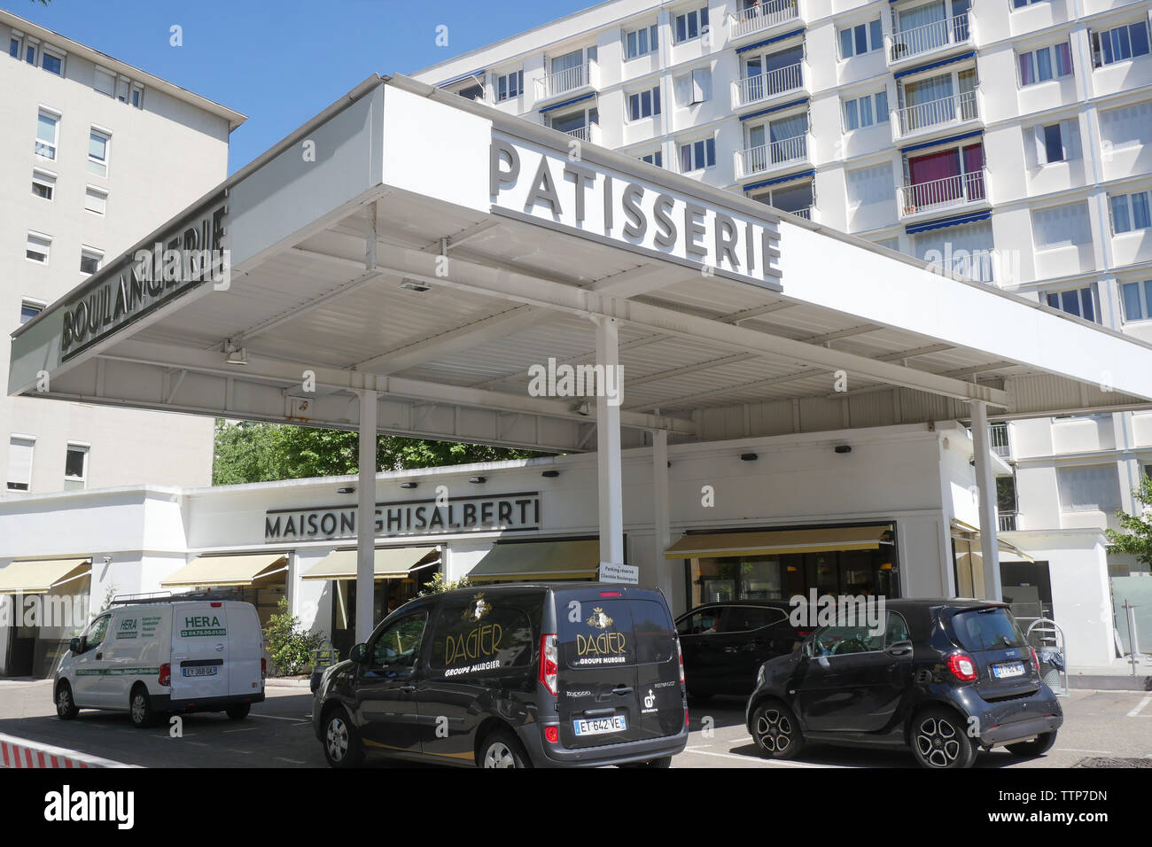 A BackeryPastry installed in a former gas station, Lyon, France Stock Photo Alamy
