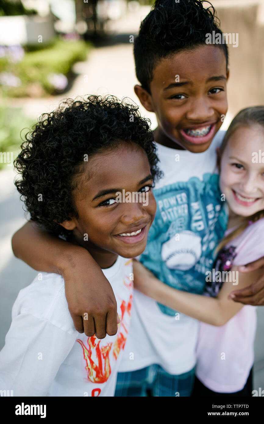 Group portrait boys arms around hi-res stock photography and images - Alamy