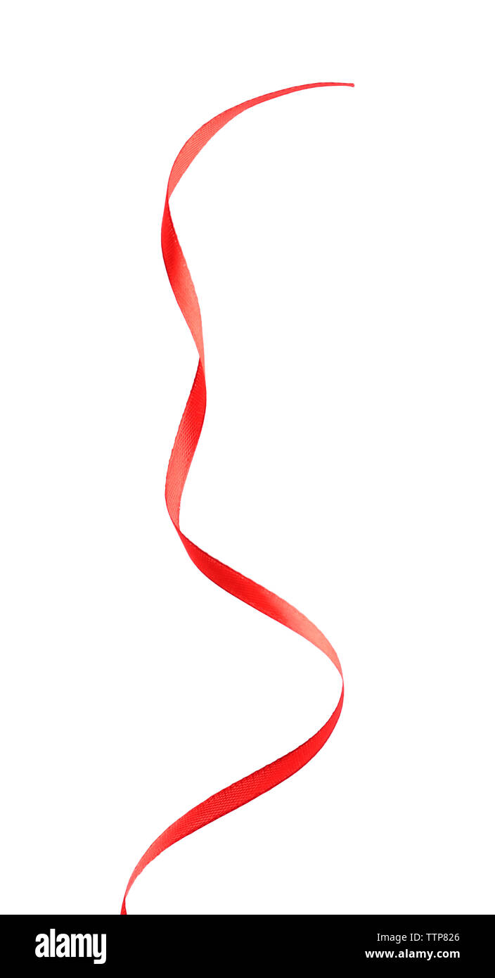 Silk red ribbon isolated on white Stock Photo - Alamy