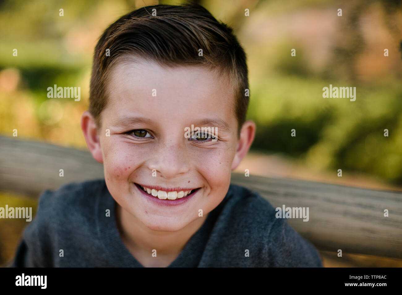 Young Boy Smiling at Camera in Southern California Stock Photo - Alamy