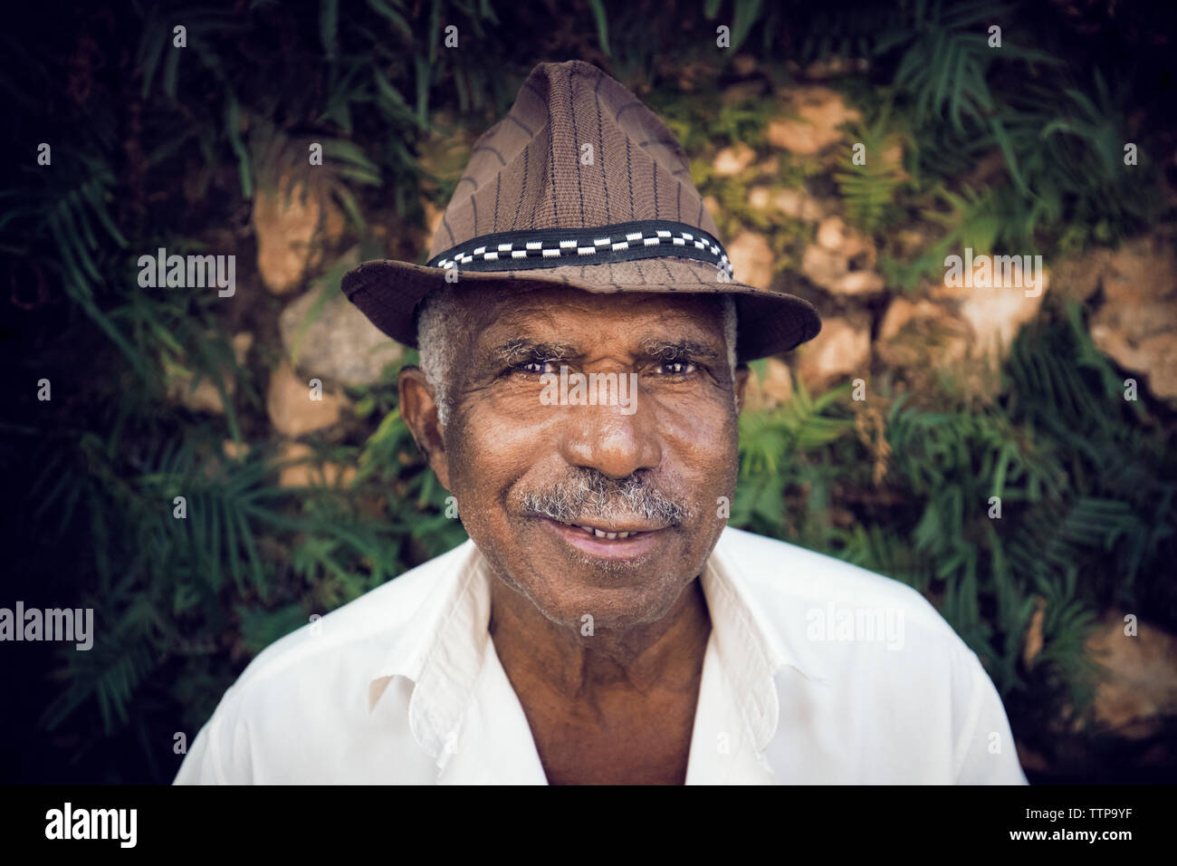 Portrait of man wearing hat Stock Photo