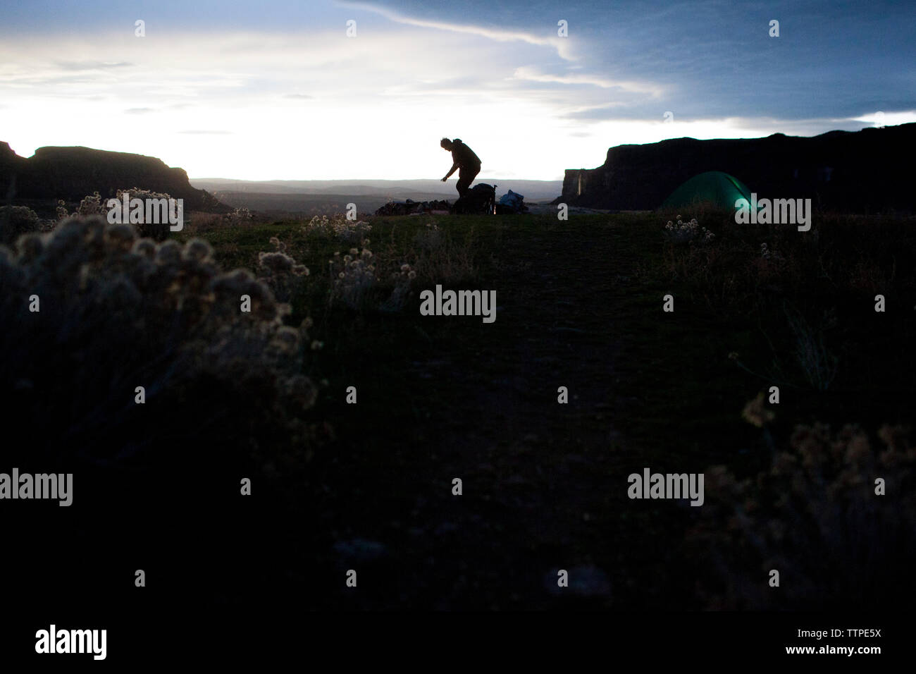 Hiker silhouette hi-res stock photography and images - Alamy