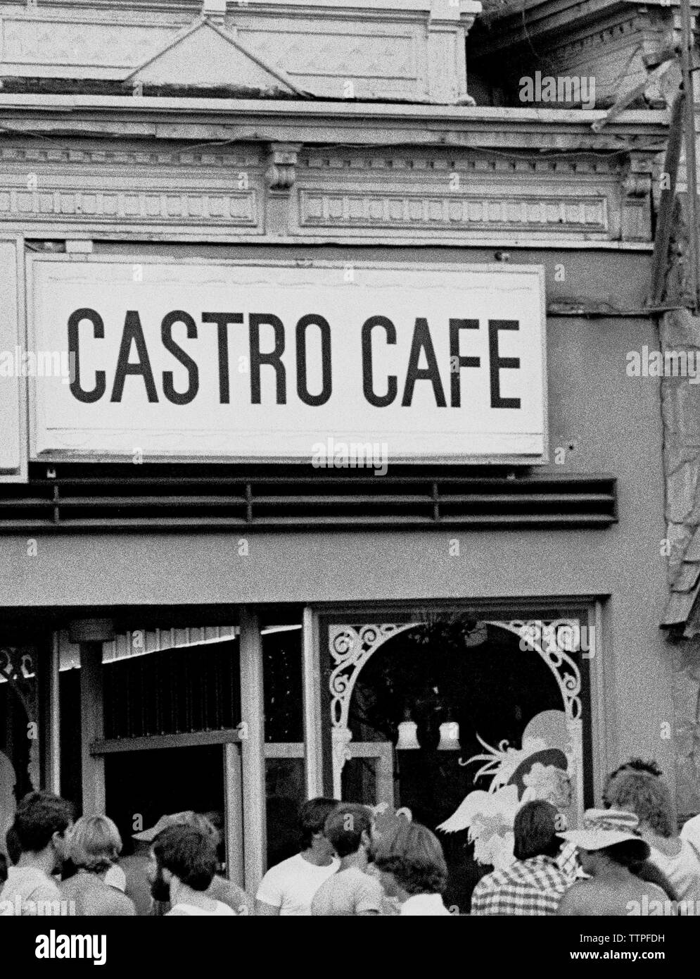 Castro Café on Castro Steet in San Francisco, June, 1976 Stock Photo