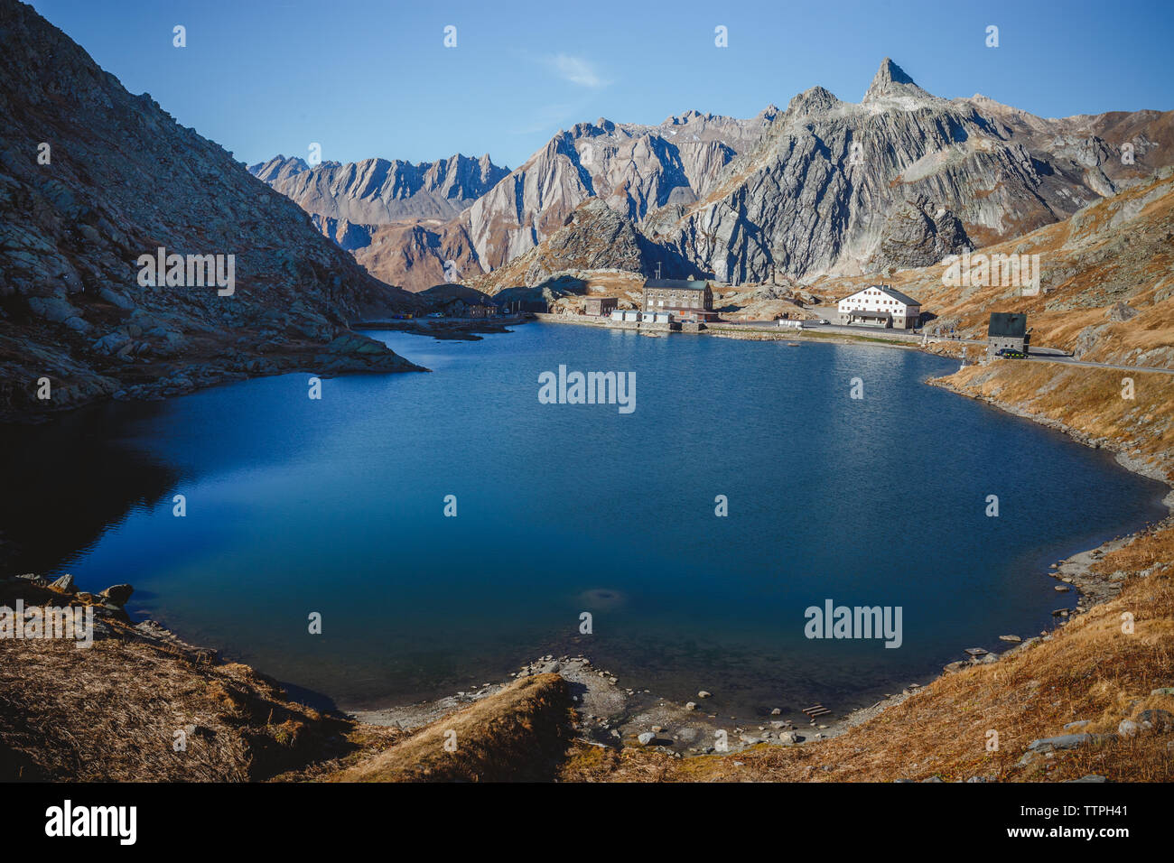 A mountain lake in the alps Stock Photo
