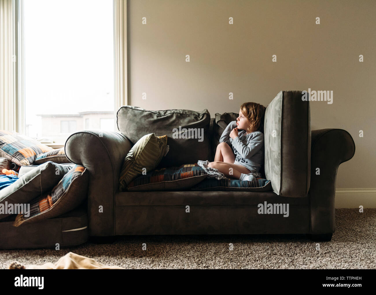 Boy relaxing home caucasian hi-res stock photography and images - Alamy