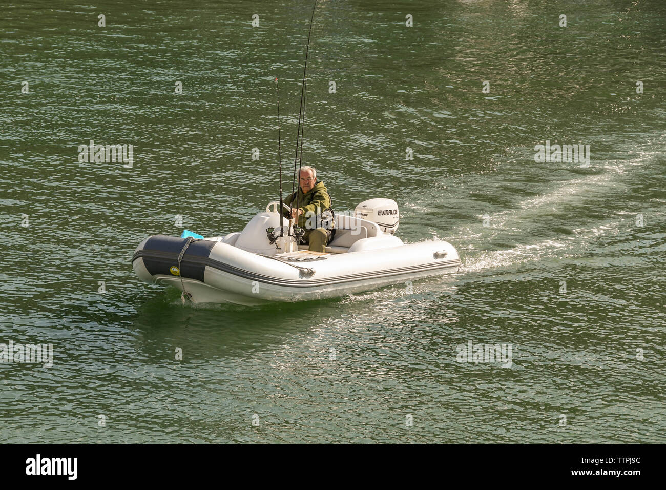 Inflatable dinghy outboard motor hi-res stock photography and images - Alamy