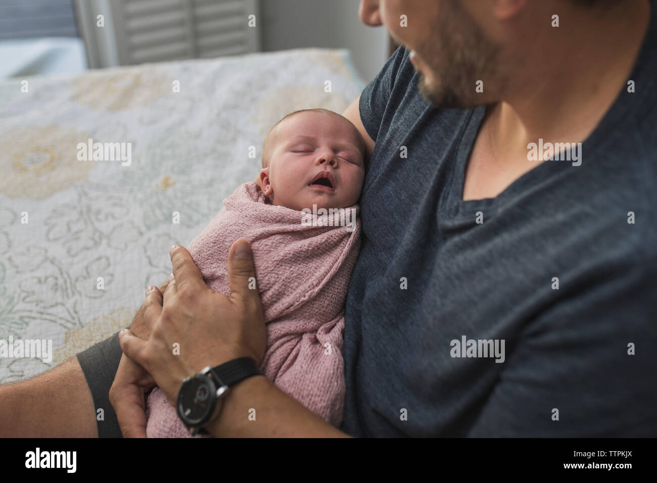 Father daughter sleeping together in hi-res stock photography and ...