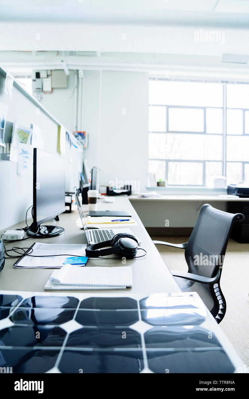 Solar panel model on desk at office Stock Photo Alamy