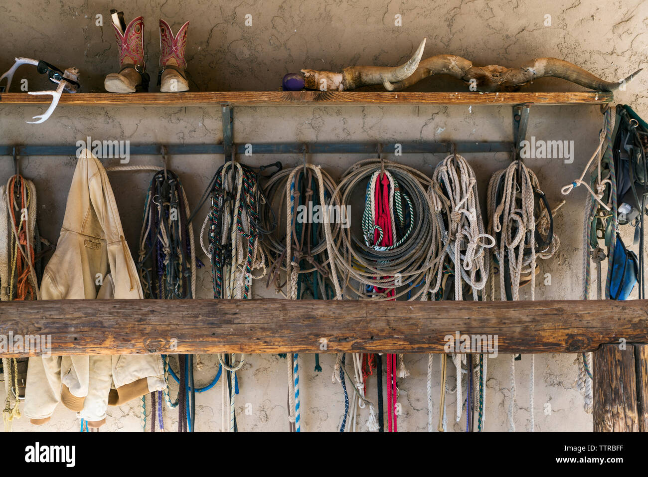 Ropes on hooks hi-res stock photography and images - Alamy