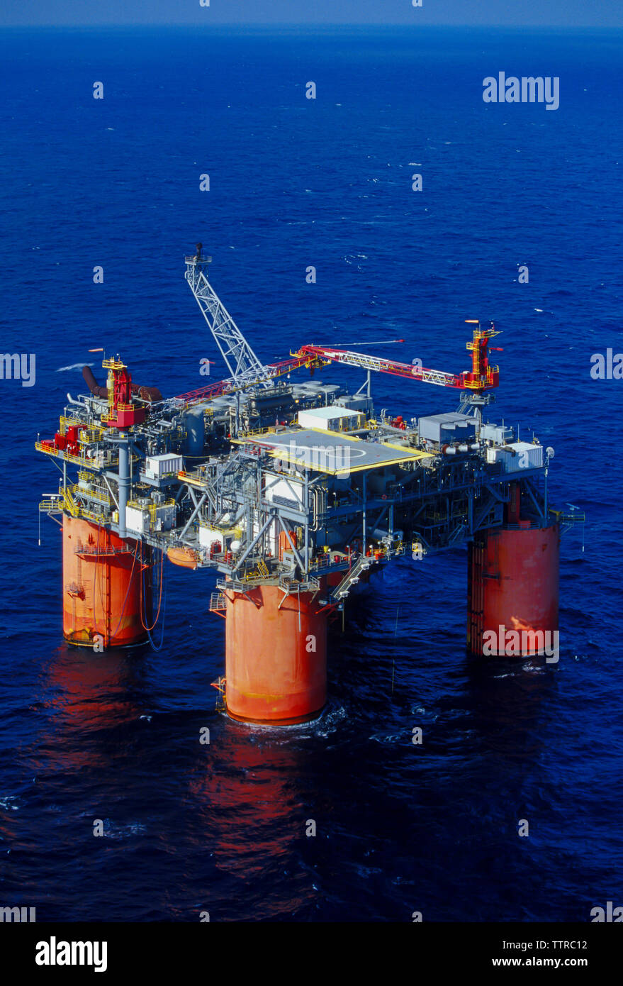 High angle view of offshore platform in sea Stock Photo